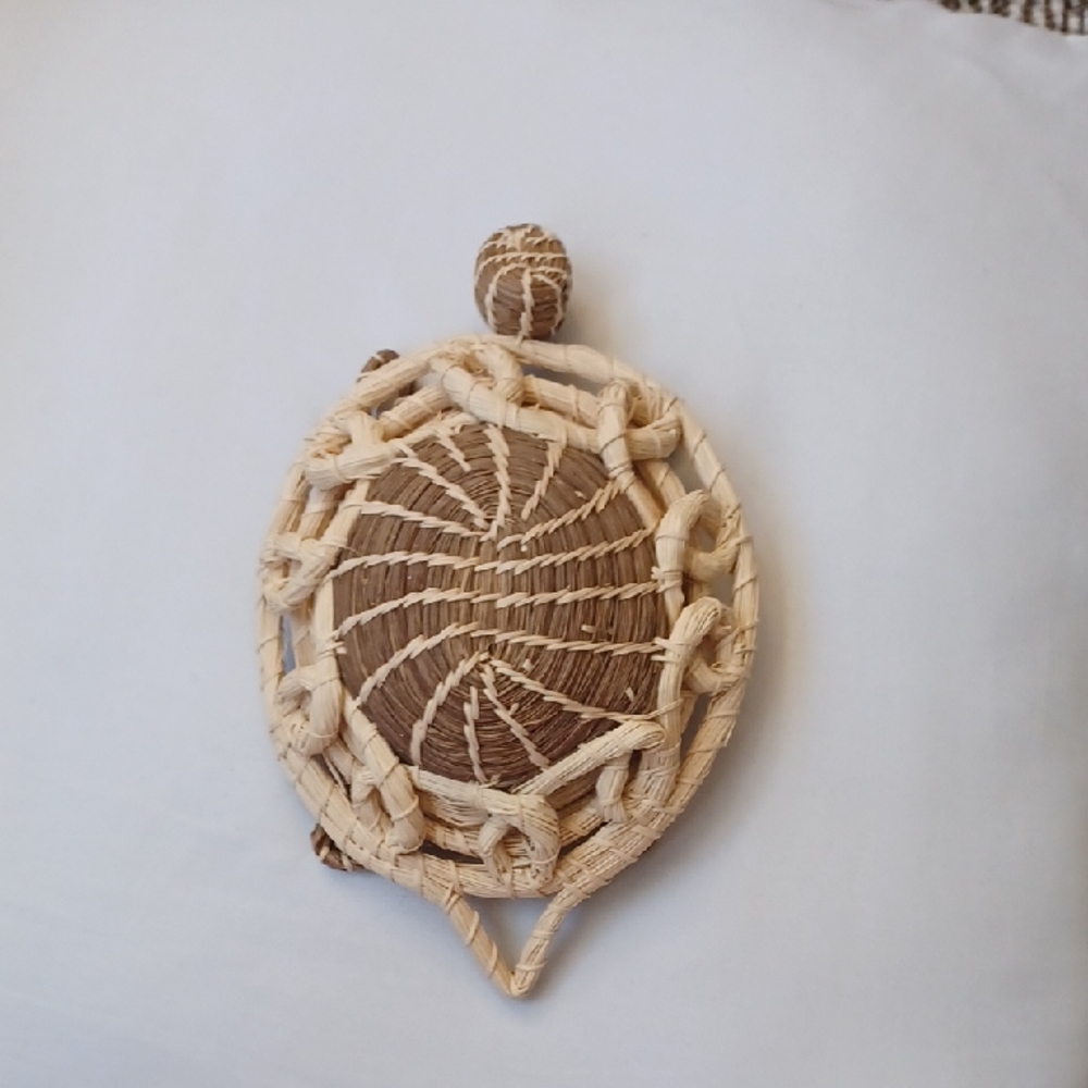 4/$60 Handwoven Turtle Basket Trinket Box